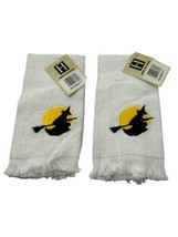 Vtg. Hand Guest Finger Tip Towel Holiday New Witch Halloween Lot of 2 Cloth - $21.80
