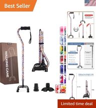 Adjustable Aluminum Quad Cane for Superior Stability &amp; Comfort - Foldabl... - $80.25