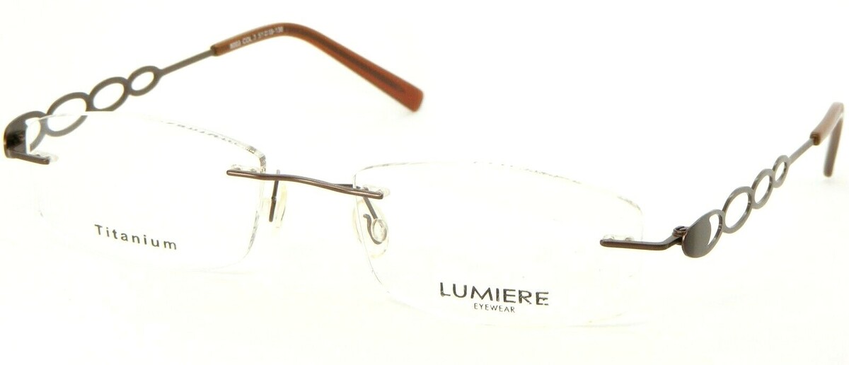 Nuovo LUMIERE Occhiali Italy 8003 COL.3 Marrone Vista senza Montatura 51... - $58.89