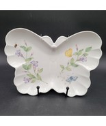 Beautiful Lenox Butterfly Meadow Ceramic Foie Gras Cheese Plate Louise L... - $40.69 CAD