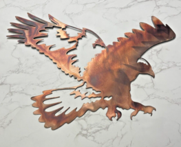 Landing Hawk - Metal Wall Art - Copper 14" x 16" Matte Finished - $37.98