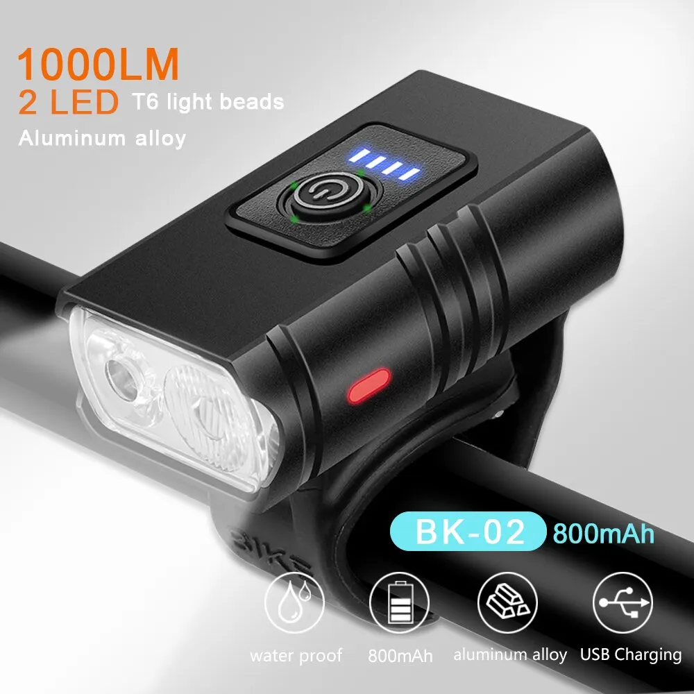 Light t6 bicycle flashlight led usb rechargeable torch aluminum alloy cycling high beam thumb200