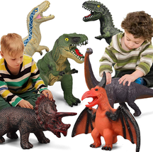 6 Piece Jumbo Dinosaur Toys for Kids Ages 3-5, Large Soft - £42.45 GBP