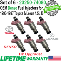 OEM Denso x6 HP Upgrade Fuel Injectors For 1993-1997 Toyota Land Cruiser 4.5L I6 - $188.09