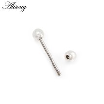 Alisouy 1pc 14G New Natural Stones Ball Stainless Steel Tongue Barbell Piercing  - £10.30 GBP