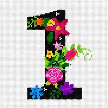 Pepita Needlepoint kit: Number One Primary Floral, 7&quot; x 7&quot; - $50.00+