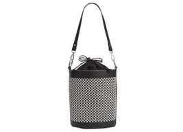 allbrand365 designer Womens Ajae Woven Bucket Bag Color Black Size One Size - £40.61 GBP