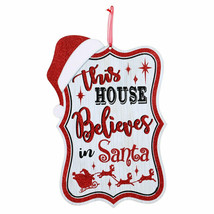 Country Christmas Sign-THIS HOUSE BELIEVES IN SANTA-Holiday Home Wall De... - £2.97 GBP