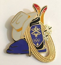 2002 Salt Lake City Winter Olympics Official Insignia Logo Skis Boot Hat Lariat  - £63.35 GBP