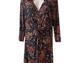 Tommy Hilfiger Tie Front Knit Dress Womens Dark Paisley Size 10 - £24.96 GBP