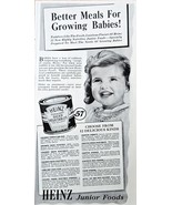 HEINZ - JUNIOR FOODS - &quot;Better Meals for Growing Babies&quot;1941 Vintage Pri... - $19.77 CAD