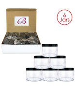 6Pcs 4Oz/120G/120Ml High Quality Acrylic Leak Proof Container Jars W/Bla... - £22.34 GBP