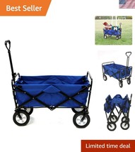 Heavy Duty Collapsible Wagon - 150 lb Capacity Outdoor Utility Cart in Blue - $2,493.85 MXN