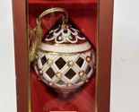 Lenox Florentine Ball w/ Pearls Hand Crafted Christmas Tree Ornament #77... - $19.68