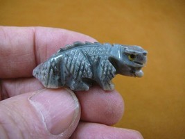 Y-LIZ-IG-15) gray baby IGUANA LIZARD carving SOAPSTONE Peru gem FIGURINE... - $8.59