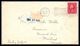 1931 US Postal History Cover - Ocean City, Maryland to Montreal, Canada J2 - £2.31 GBP