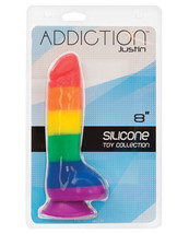 Addiction Justin 8&quot; Dildo Rainbow - $41.83