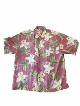 Hawaiian Shirt Men’s XXL 100% Silk     Three Palm Brand Pocket Button Up... - $14.89
