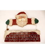 Plank Board Christmas Hanging Sign, HO-HO-HO Merry Christmas Chimney San... - $19.55