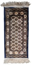 Vintage Turkish Sivas silk mat 0.9&#39; x 2.1&#39; (30cm x 66cm) 1950s - 1C1011 - $222.66 CAD