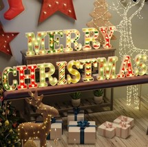 Christmas Decorations Indoor - 14 LED Letters Christmas Lights &#39;MERRY CHRISTM... - £15.72 GBP