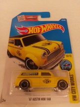 Hot Wheels 2016 #175 Yellow 67 Austin Mini Van HW City Works Series 10/1... - $7.99