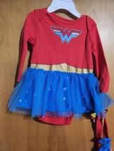Disney Baby Size 6/9M Wonder Woman Tutu Bodysuit &amp; Bow Headband - £7.75 GBP