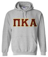 Pi Kappa Alpha Hoodie - Sport Grey - Twill Garnet Letters with Gold Outline - £39.18 GBP