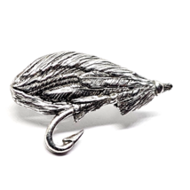 Salmon Fly Pin Badge Fisherman Brooch Pin Pewter Angler Badge Lapel Pin Unisex - £6.90 GBP