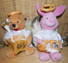 The Disney Store - POOH &amp; PIGLET Choir Angels - 2000 - Plush Beanbags - NWT - £15.93 GBP