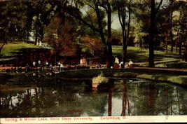 Vintage POSTCARD-SPRING &amp; Mirror Lake, Ohio State University, Columbus, Oh BK65 - £3.87 GBP