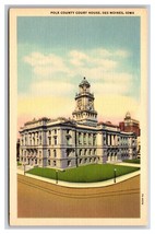 Polk County Courthouse Des Moines Iowa IA UNP Linen Postcard J20 - £3.01 GBP