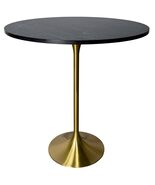 LeisureMod 36&quot; Round Bar Height Dining MDF Top Pub Table and Gold Stainl... - $618.38+