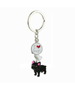 Black French Bulldog Keychain Frenchie Pendant Dog Key Chain Enamel - £11.98 GBP