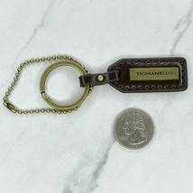 Tignanello Brown Leather Keychain Bag Charm Key Ring - £5.53 GBP