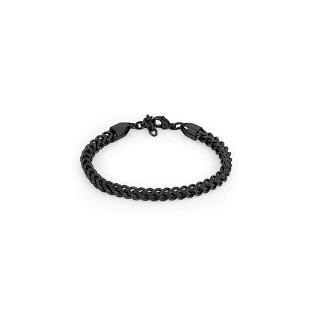 Daniel Klein Men&#39;s Jet Black Stainless Steel Round Chain Bracelet - $99.99