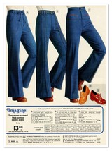 Montgomery Wards Flare-Leg Jeans 70s Fashion Vintage 1977 Print Magazine Ad - £7.75 GBP