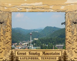 The Great Smoky Mountains Gatlinburg Laser Engraved Wood Picture Frame (8 x 10)  - £42.26 GBP