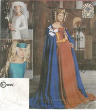 Misses Medieval Headpieces Hat Veil Cloak Robe Cape Costume One Size Sew Pattern - £10.21 GBP