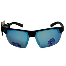 Hurley Polarized Sunglasses Semi Rimless Matte Black Blue Mirror Lens 70 mm Reef - £27.86 GBP