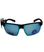 Hurley Polarized Sunglasses Semi Rimless Matte Black Blue Mirror Lens 70 mm Reef - $34.87