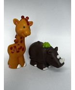 Little People Safari Zoo Animals Zebra Rhino Bundle Fisher Price Lot Of Two - $7.47