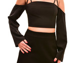 FINDERS KEEPERS Womens Crop Top Mirror Image Stylish Off Shoulder Black ... - $36.43