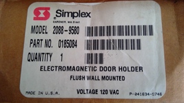 Simplex 2088-9580 Electromagnetic Door Holder Flush Wall Mount 120 VAC - £23.27 GBP