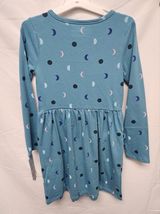 New Girls' Printed Long Sleeve Knit Dress Small 6/6X Cat & Jack, Aqua Moon image 2
