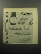 1951 Cartier Jewelry Ad - ID Bracelet, wrist watch, cuff links - £14.78 GBP