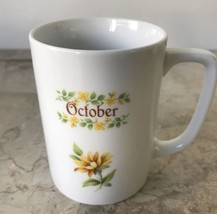 October Birthday Month Birth Flower Marigold Coffee Cup Tea Mug - $12.38