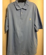 54B Polo Ralph Lauren Men&#39;s Large Light Blue Short Sleeve Polo Shirt XLT - £9.84 GBP