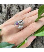 Natural Amethyst Sterling Silver 1970s Ring Unisex Silver Vintage Rings ... - $6,963.96 MXN