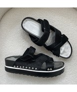 Donald J Pliner Corso Calf Hair Sandals Studs Platform Black 7.5 - €30,89 EUR